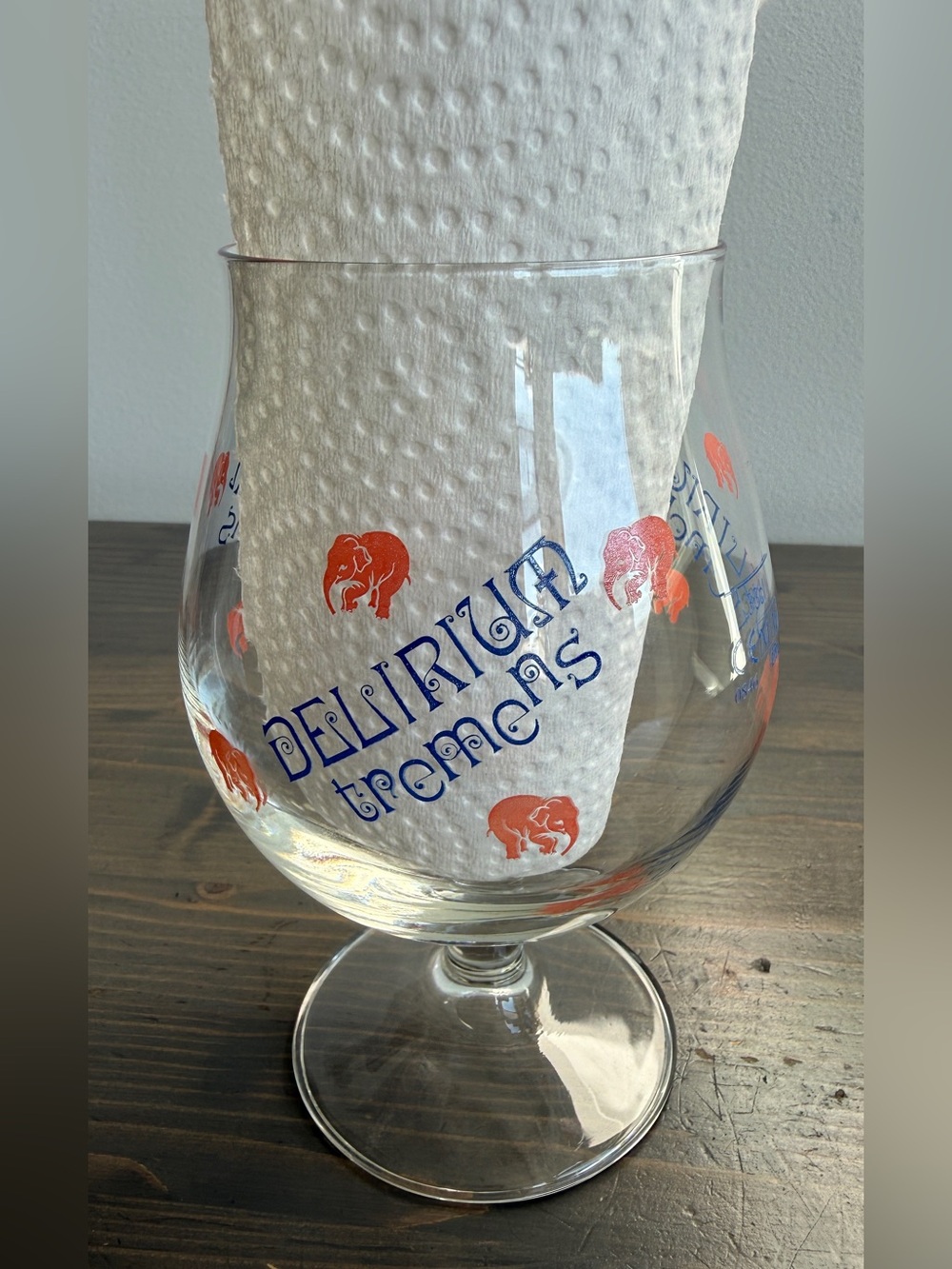 Vintage Delirium Tremens tulip beer glass